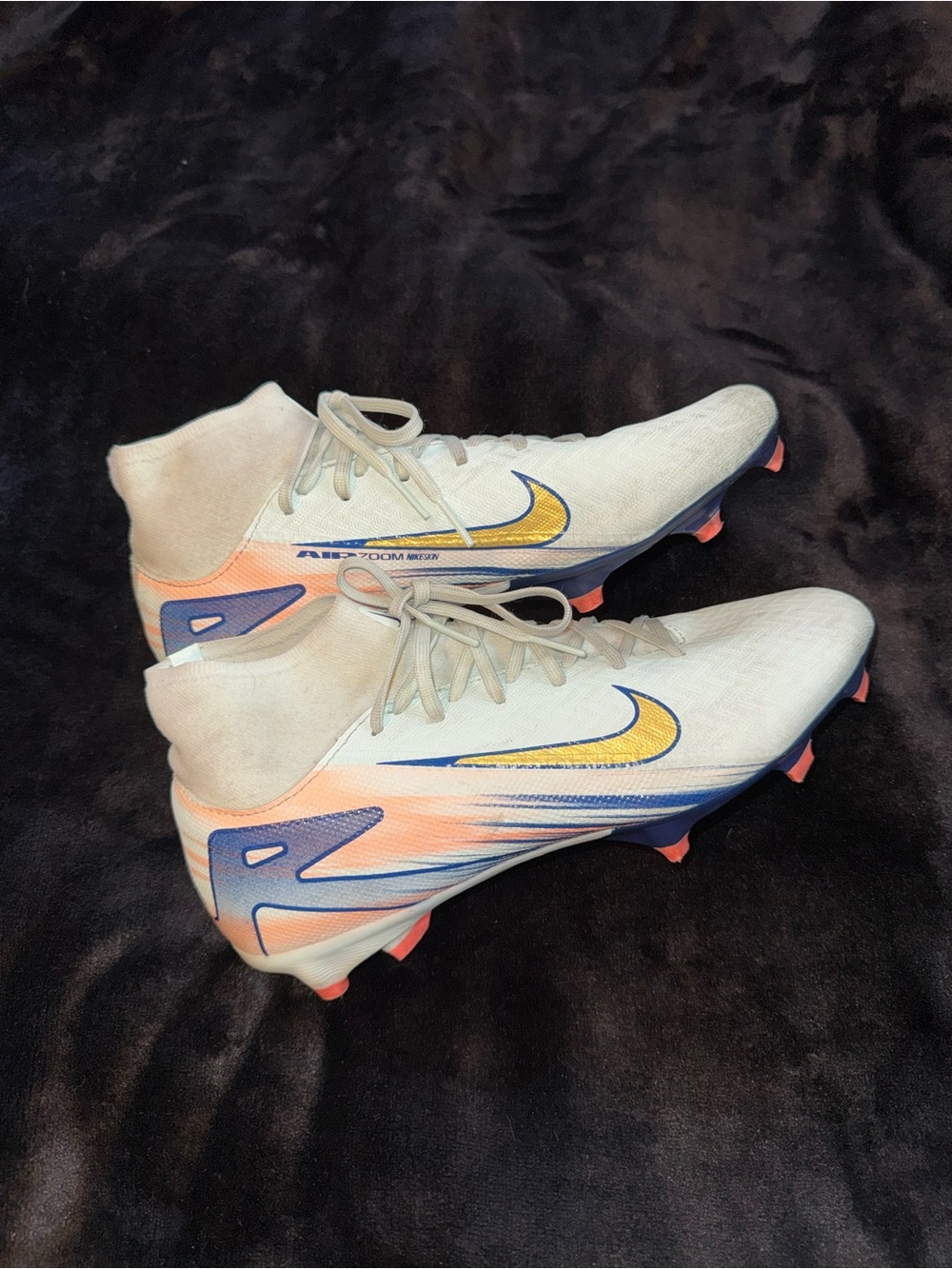 Nike White Yellow Peach Blue Firm-Ground Soccer Cleats